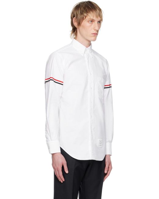 Thom e chemise blanche à brassards tricolores Thom Browne pour homme en coloris White