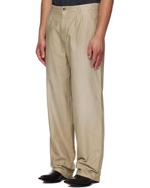 Maison Margiela Natural Unbrushed Moleskin Trousers for men