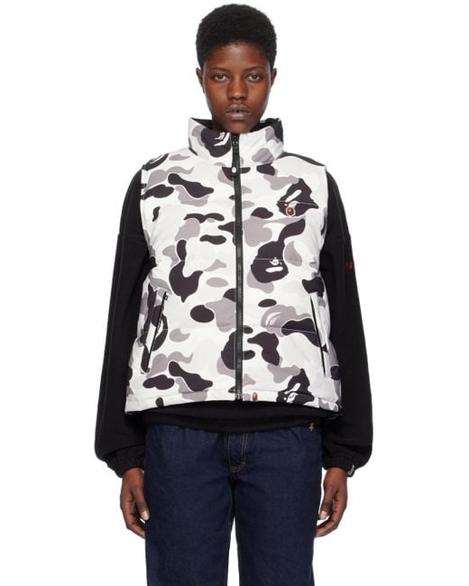 A Bathing Ape Black Abc Camo Reversible Down Vest