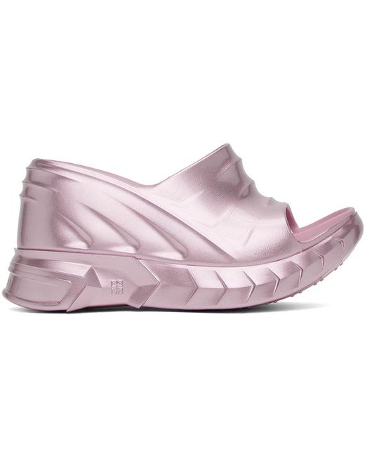 Givenchy Black Pink Marshmallow Wedge Sandals