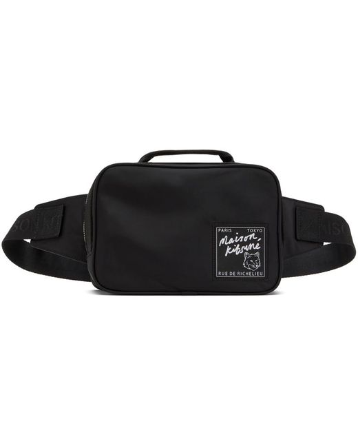 Maison Kitsuné Black Nylon Bum Bag for men