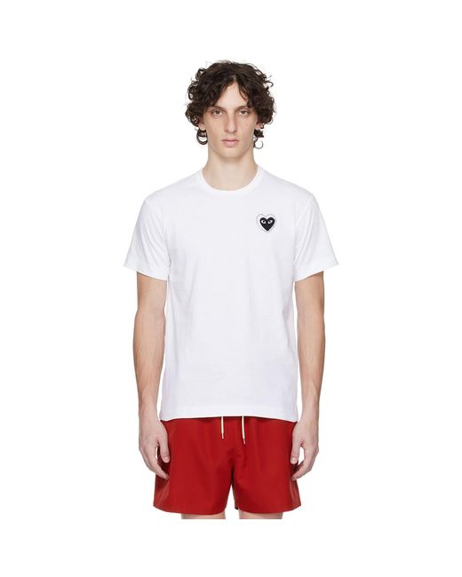 COMME DES GARÇONS PLAY White Metalstone Heart T-Shirt for men