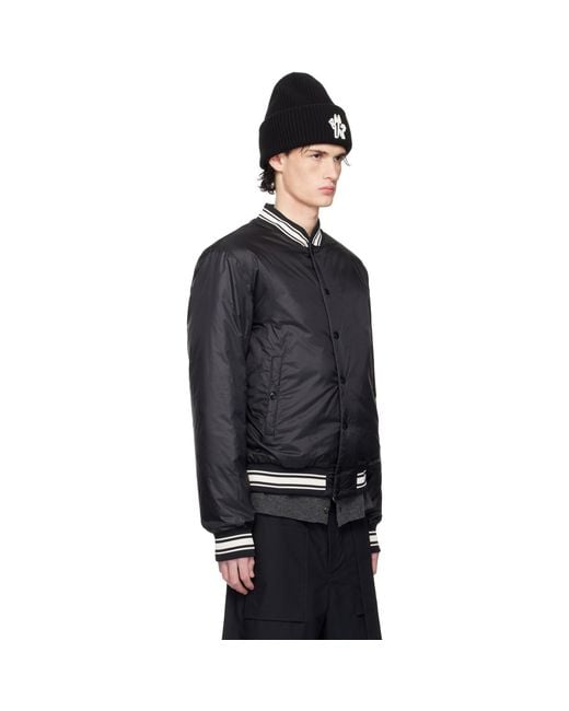 Moncler Black Bouchet Reversible Down Bomber Jacket for men