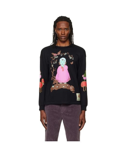 Chopova Lowena Black Woodland Baby Oversized Jersey T-Shirt for men