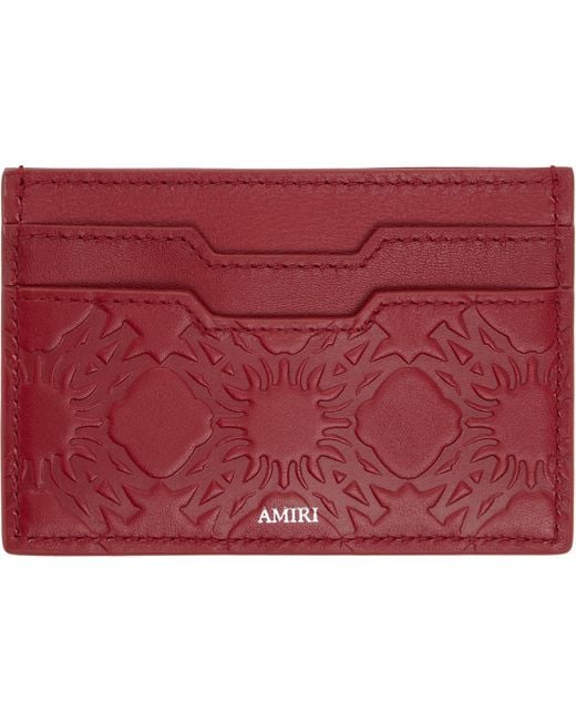 Amiri Red Lunar New Year 'Ma' Quad Leather Card Holder for men