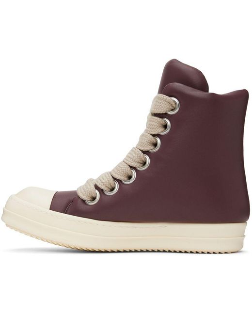 Rick Owens Purple Jumbo Lace Padded Sneakers in Brown for Men | Lyst