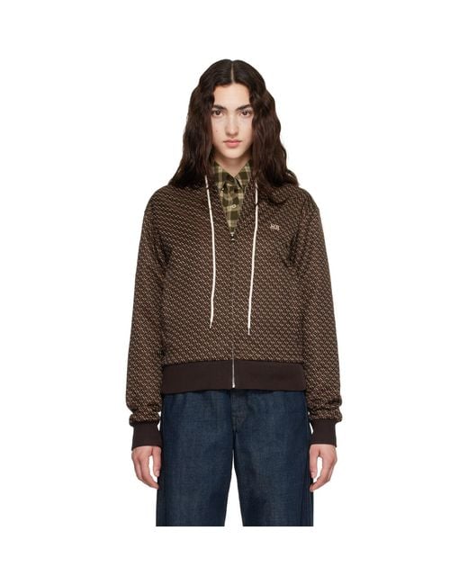 Wales Bonner Brown Modernist Jacquard Hooded Track Jacket