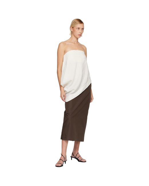 St. Agni White Off- Cloud Asymm Drape Top