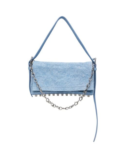 Alexander Wang Blue Denim Ricco Medium Flap Bag