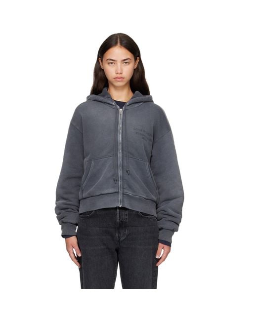 Acne Blue Sprayed Zip Hoodie