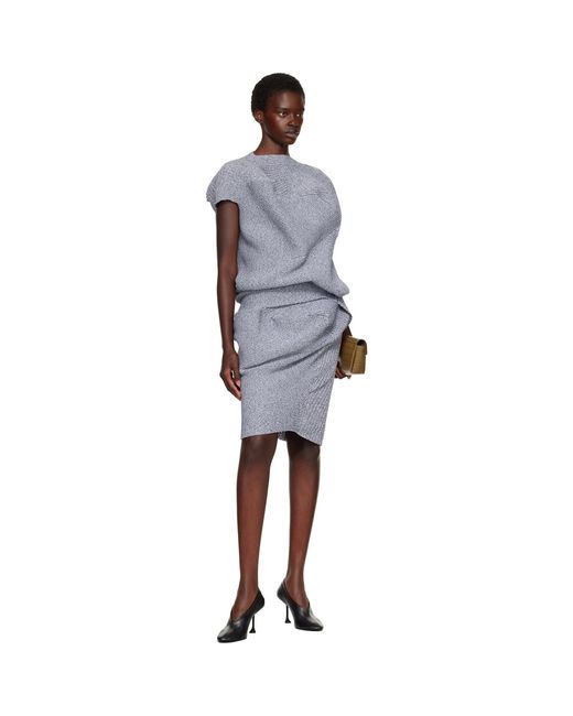 Issey Miyake Gray Found Stone Midi Skirt