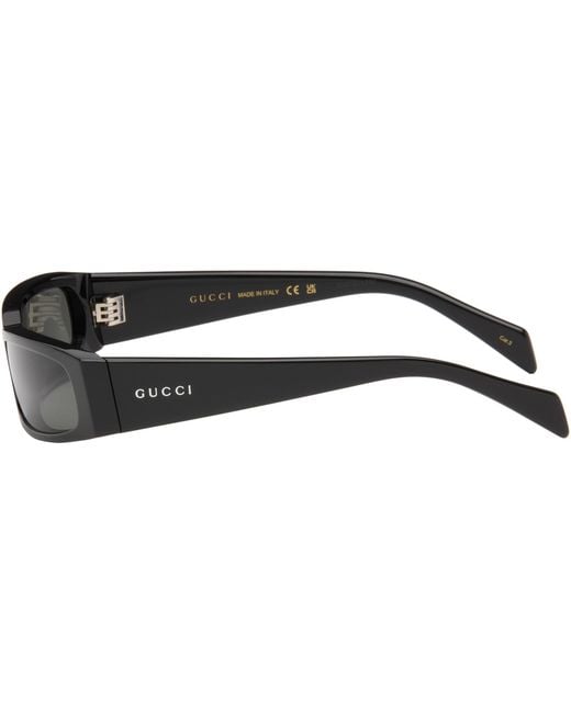 Gucci Gray Rectangular Squared Sunglasses