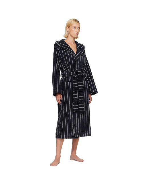 Tekla Black Terry Hooded Bathrobe