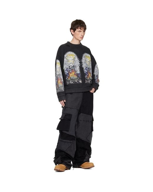 Who Decides War Black Skull Pullover Sweatshirt for men