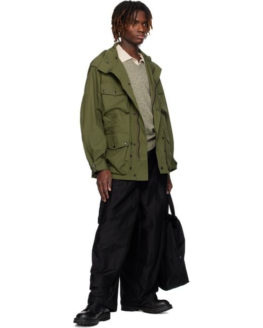 Needles Green Khaki Field Coat for men