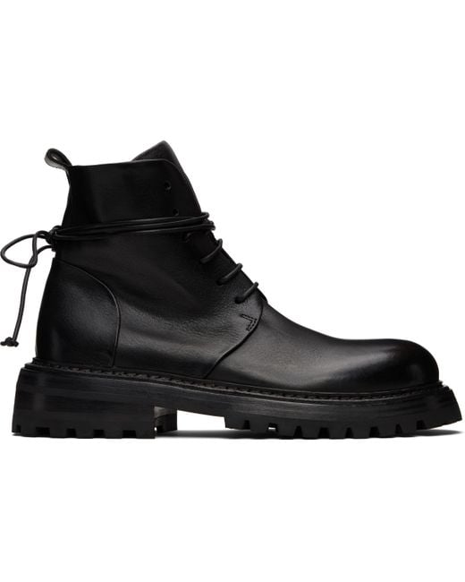 Marsèll Black Carrucola Combat Boots for men