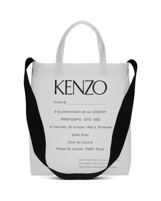 KENZO White Transparent Pvc Tote Bag