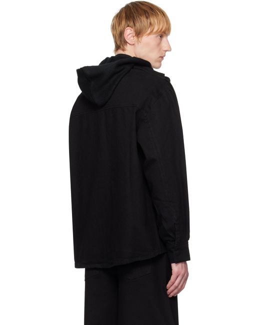 メンズ HELIOT EMIL ブラック Surtsey デニムシャツ Black