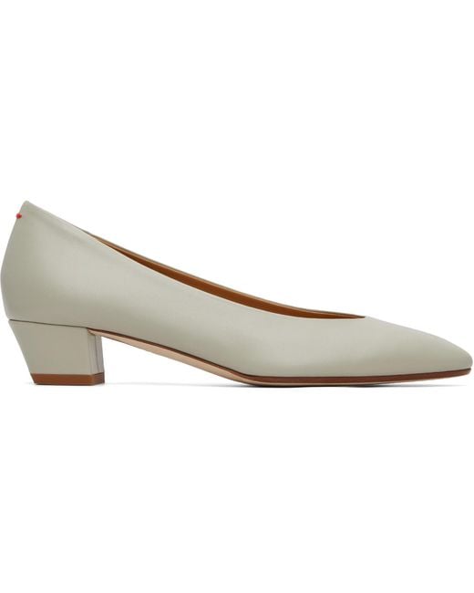 Aeyde White Helia Low-Cut Heels