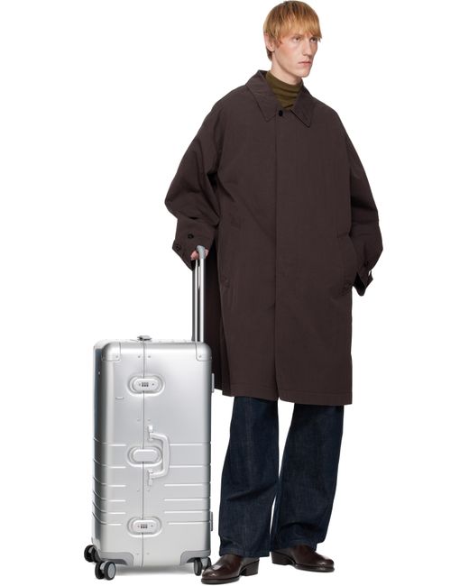Monos Gray Aluminum Trunk Suitcase for men
