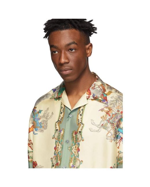 Off white top silk shirt mens
