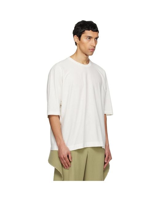 Homme Plissé Issey Miyake White Release-T Basic T-Shirt for men