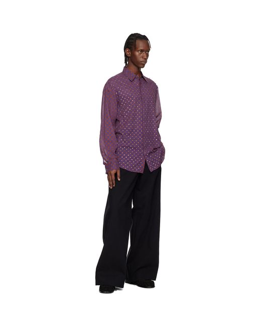 Dries Van Noten Purple Sequinned Shirt for men