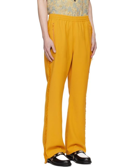 Pantalon de survêtement jaune à franges Needles pour homme en coloris Yellow