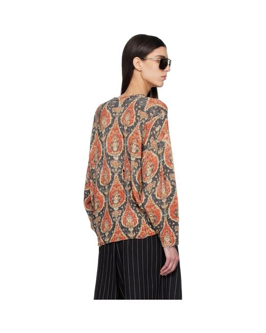 R13 Black Printed Oversized Sweater