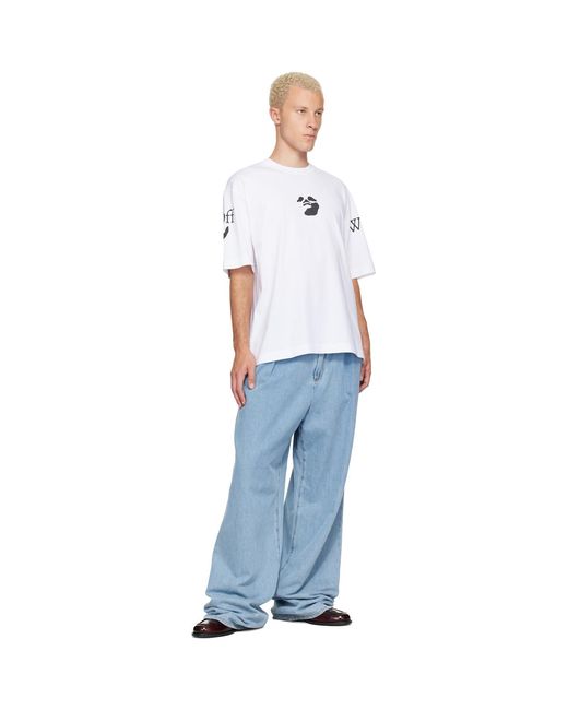 Off-White c/o Virgil Abloh White Swimming Logo Skate T-Shirt for men