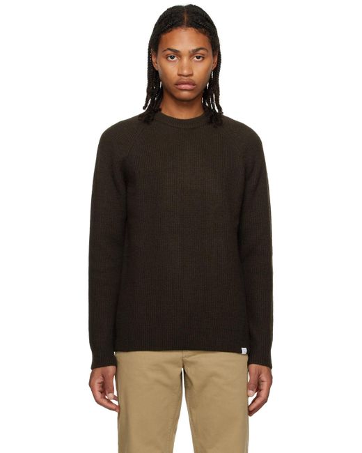 Norse Projects Black Brown Roald Sweater for men