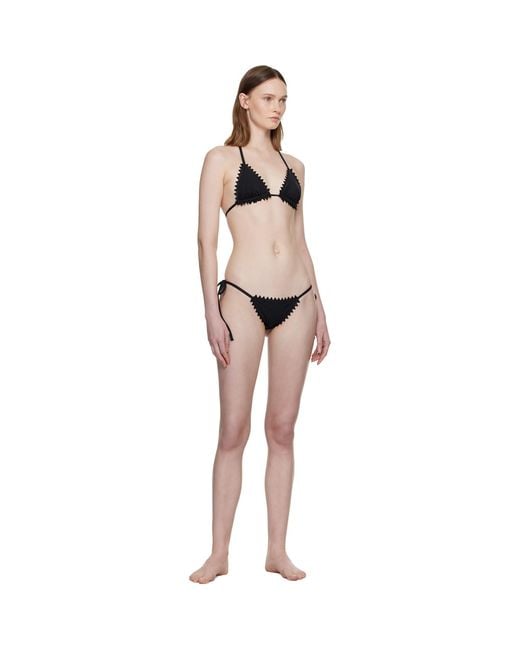 Jacquemus Black 'The Picot' Bikini Top