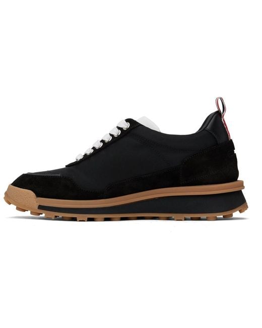 Thom Browne Black Tech Nylon Alumni Sneakers for men