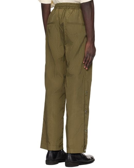 Song For The Mute Green Press-Stud Track Pants for men