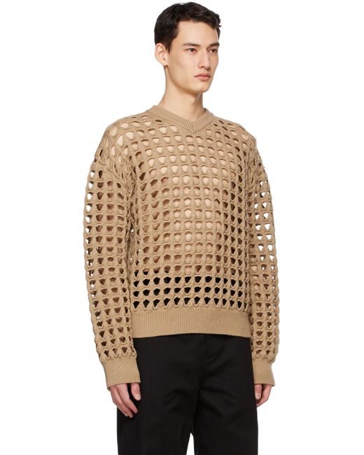 Bottega Veneta ウール ベージュ セーター カラー ナチュラル メンズ Lyst