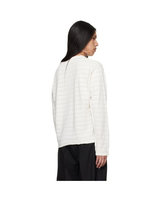 mfpen White Off- Round Neck Sweater for men