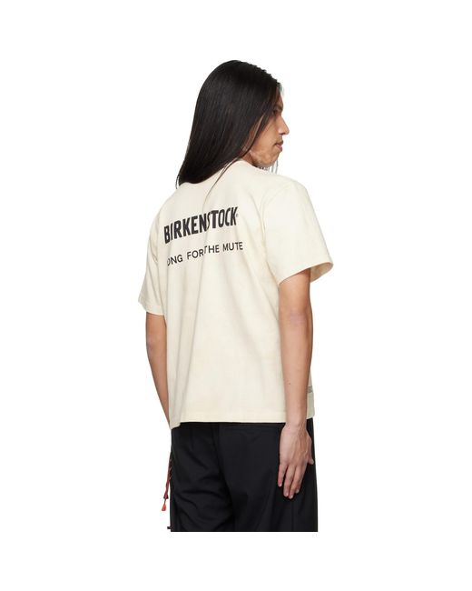 Song For The Mute White Off- Birkenstock Edition 'The Artist' Aged T-Shirt for men