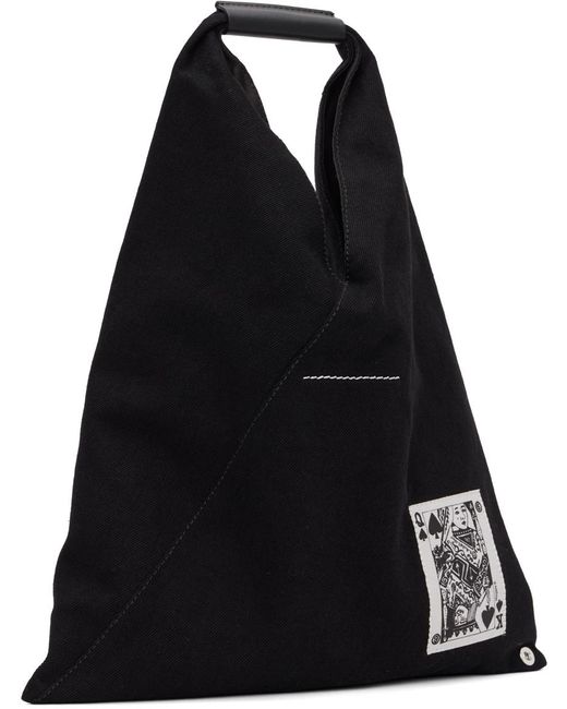 MM6 by Maison Martin Margiela Black Small Snake Patch Triangle Tote for men