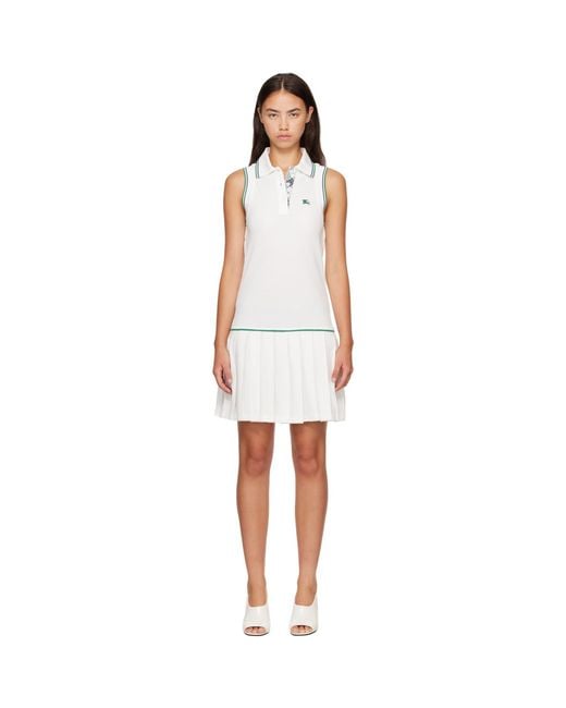Burberry White Cotton Tennis Minidress