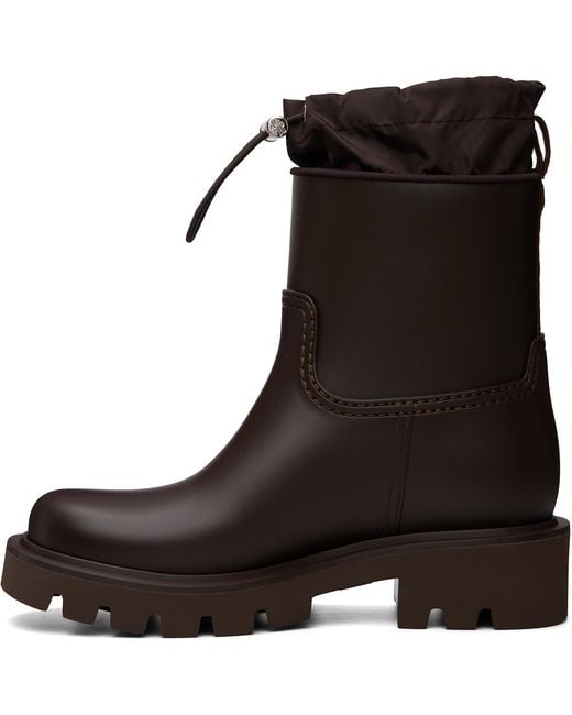 Moncler Brown Kickstream Rain Boots