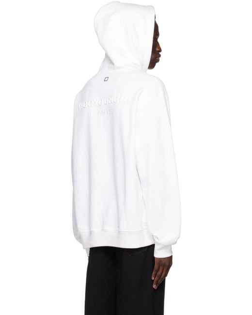 Wooyoungmi White Whiye Pyramid Hoodie for men