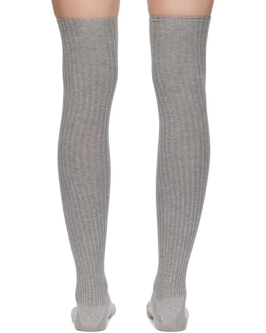 Ensemble De Deux Paires De Bas-Cuissardes Noirs Et Gris Baserange en coloris Black