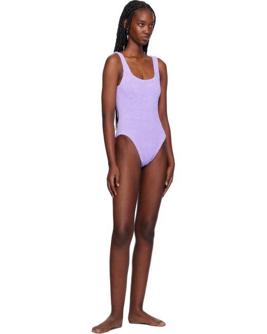 Maillot De Bain Mauve À Encolure Carrée Hunza G en coloris Black