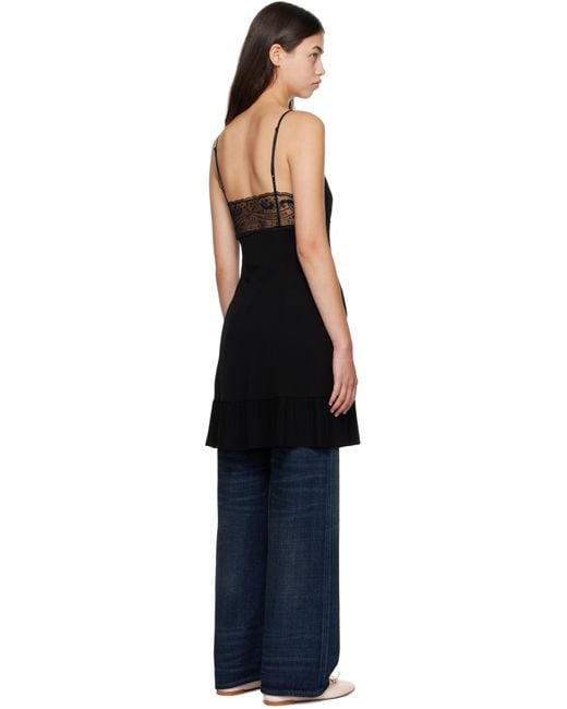 Acne ブラック ストラップ ミニワンピース Black