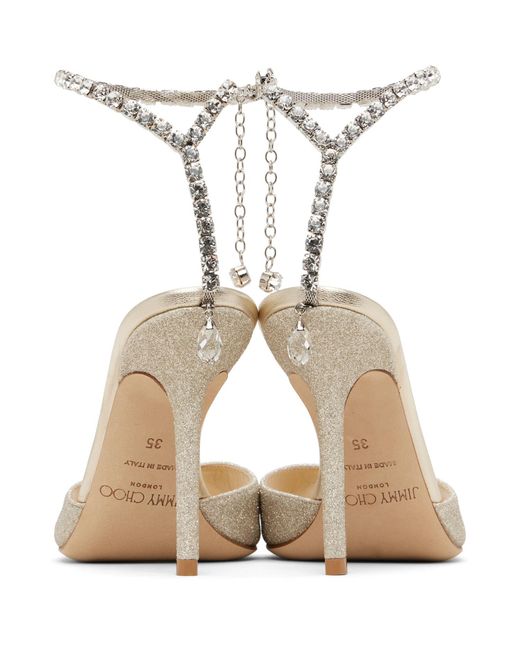 Jimmy Choo Metallic Saeda 100 Heeled Sandals