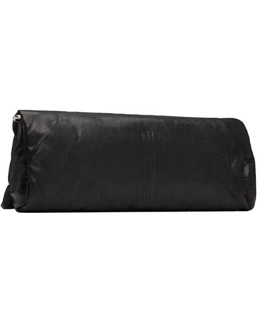 Rick Owens Black Tower Tumbled Lamb Clutch