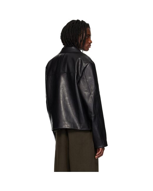 Entire studios Black Corehide Leather Jacket for men