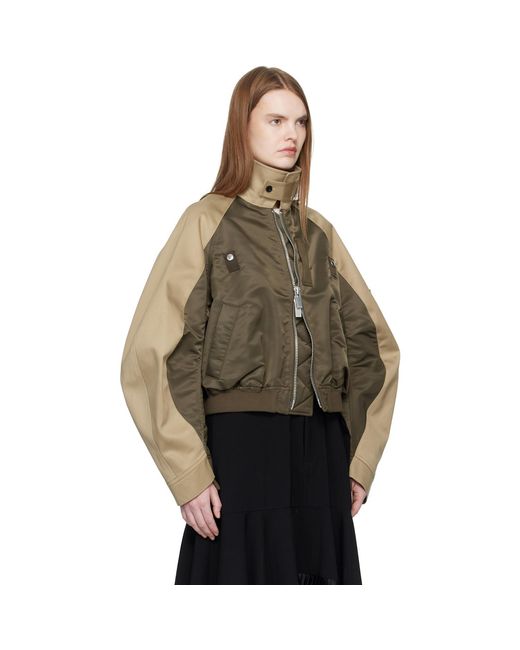 Sacai Multicolor Khaki & Chino Twill Bomber Jacket