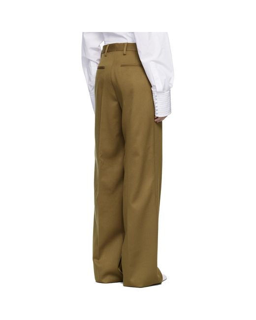Dries Van Noten Green Tailored Wool Trousers