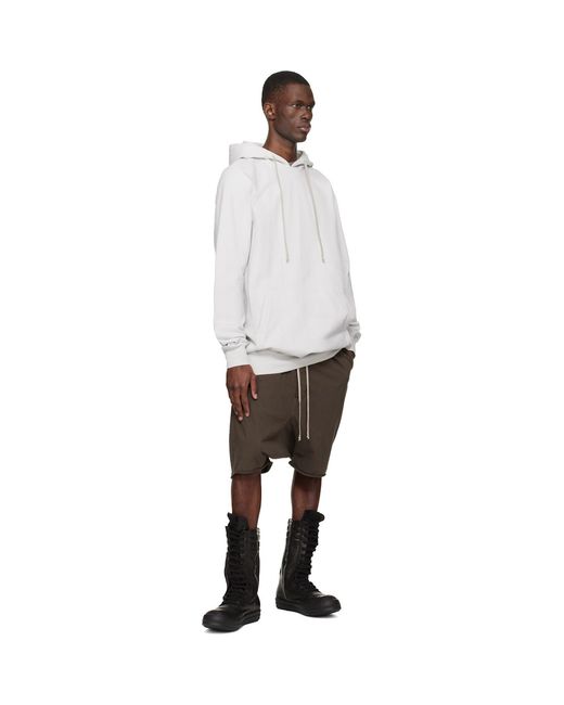 Rick Owens Black Off- Temple Pullover Hoodie for men
